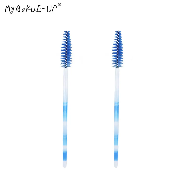 50pcscolorful brush Одноразовая нейлоновая тушь для ресниц палочки для наращивания ресниц силиконовый аппликатор для ресниц микрощетки набор инструментов для макияжа - Handle Color: 50pcscolorful brush