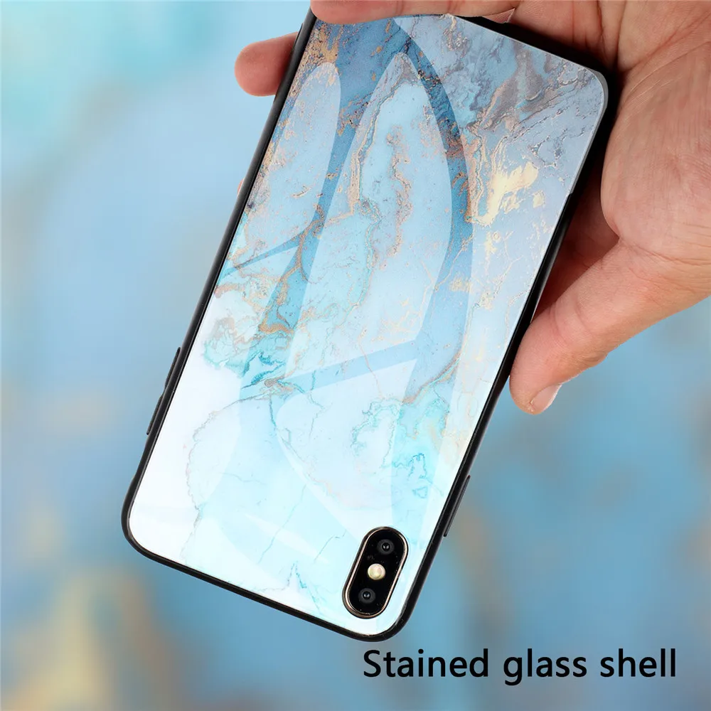 Чехол KISSCASE с мраморным узором для iPhone XR X XS Max 7 8 стеклянный чехол Plus 6S 6 TPU Edge Capinhas