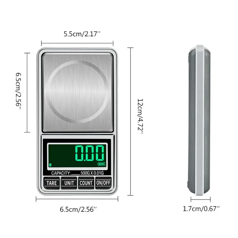 Зарядка через USB или 2 батарейки ААА Карманные электронные весы 500 г/0 01 г