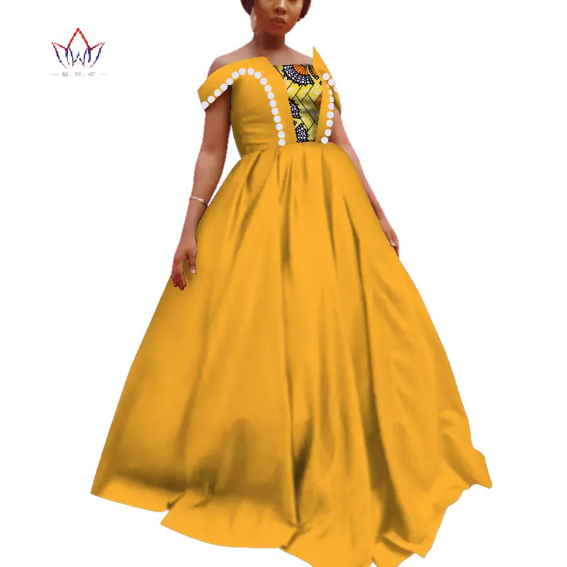 2020 Long African Dresses for Women short sleeve dashiki women bazin riche cotton dress african formal dresses plus size WY3975