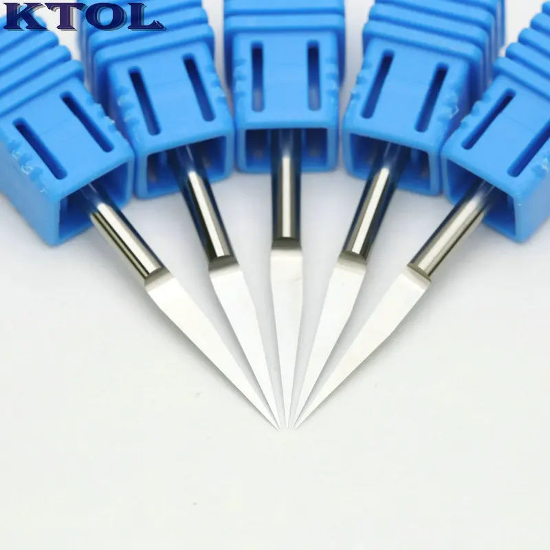 10 угол Tip-0.1mm Ovl-38mm V Форма гравировальные биты конец фреза PCB инструменты, карбид фрезы Гравировка Биты маршрутизатор Инструмент