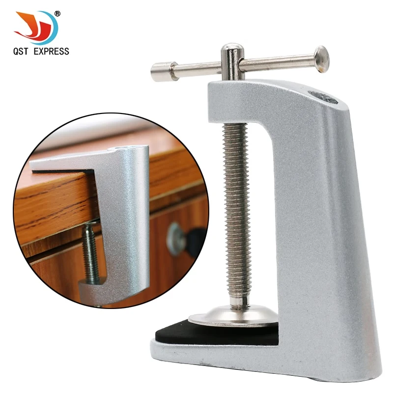 Серебристый Черный светодиодный клинчер настольная лампа зажим основа