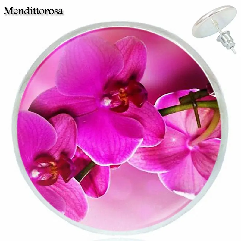 Орхидея ювелирные изделия Стекло кабошон Бронзовый/серебристый/золотистый клип