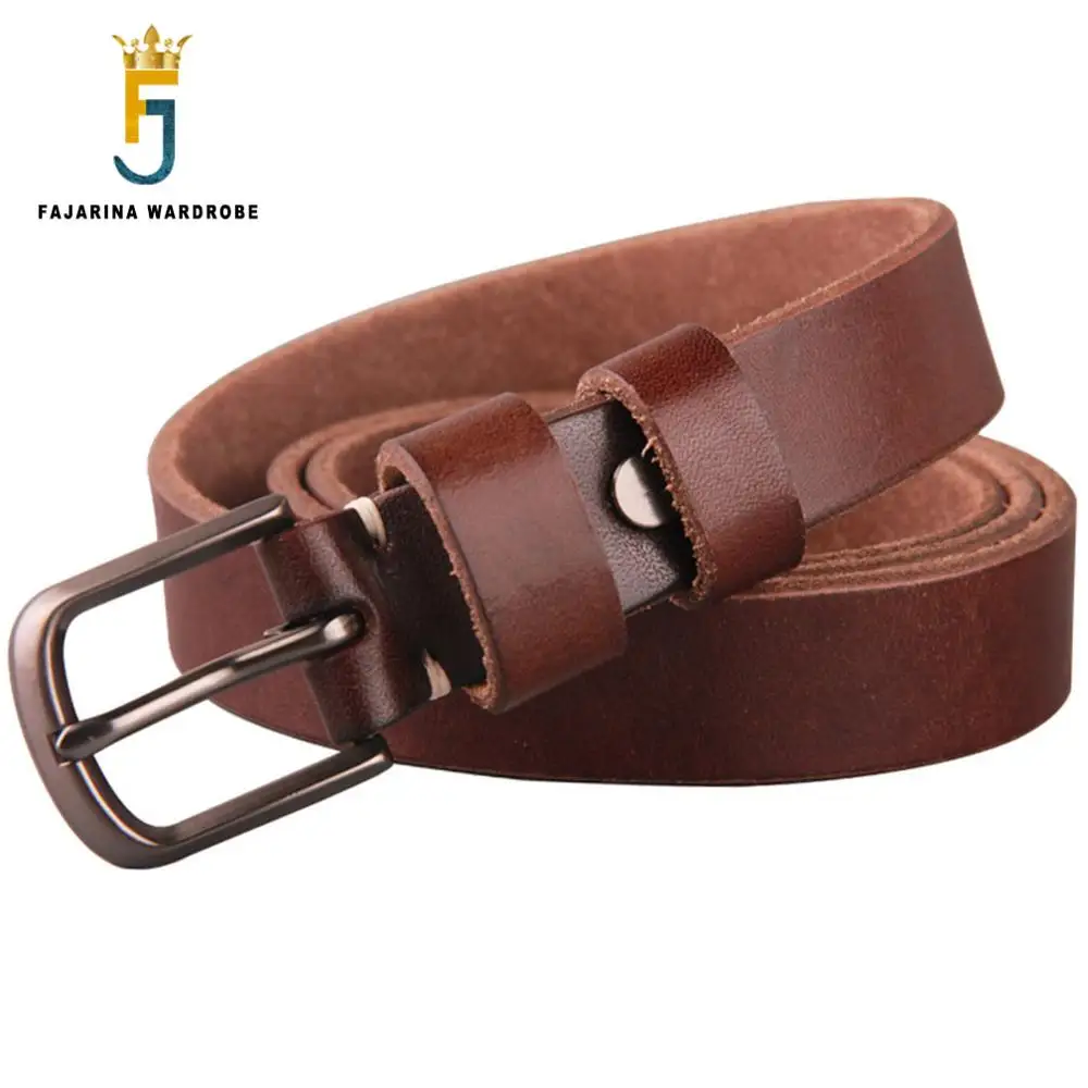 FAJARINA Quality Cowhide Leather Ladies 100% Cow Skin Female Models Belt Retro Clasp Buckle Styles Belts for Women 24mm N17FJ447
