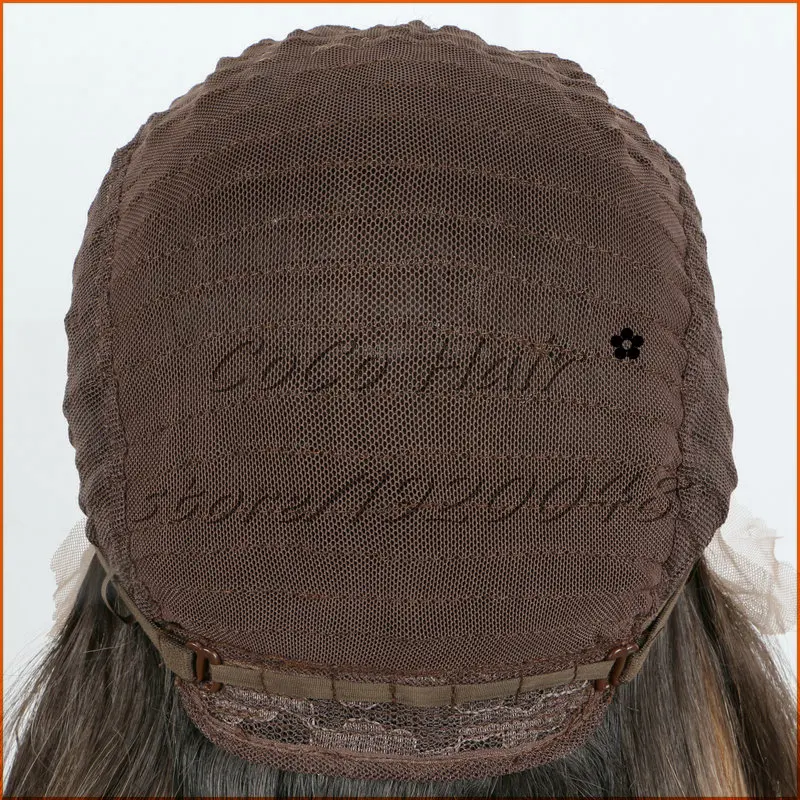 Привлекательный Длинными Волнистыми Волосами Синий Ломбер Синтетический Парик