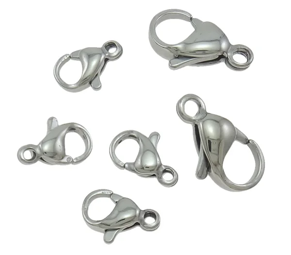 

100PCs Stainless Steel Lobster Clasps Jewelry Findings DIY Necklace Bracelet Making Jewelry Accessories 9mm 10mm 11mm 12mm 13mm