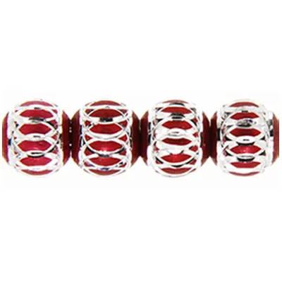 

500 pcs red aluminium round diy spacer charm beads 8mm