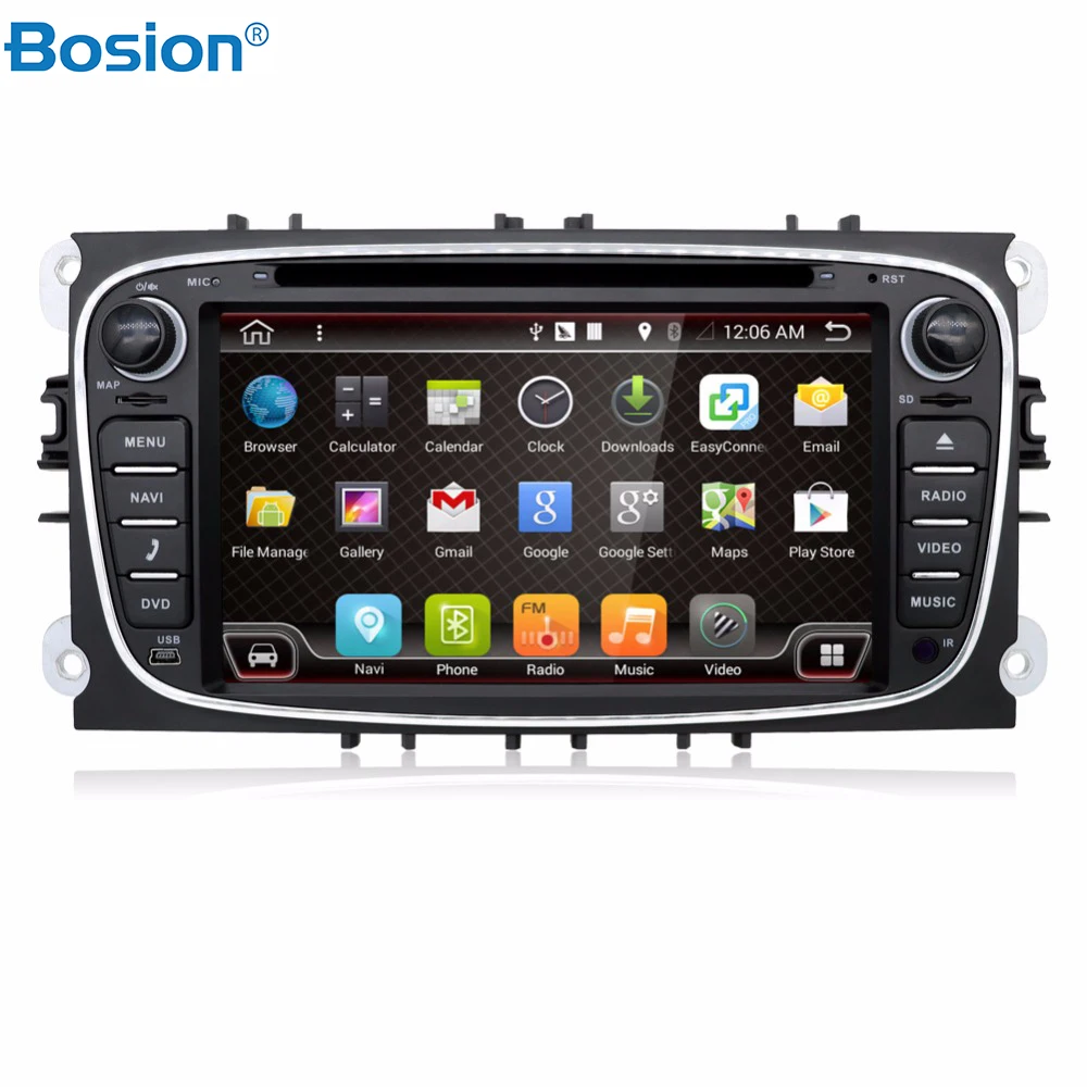 Bosion 2 Din андроид 4.2.2 игрок автомобиля dvd GPS для форд автомобильные cd радио mondeo фокус
