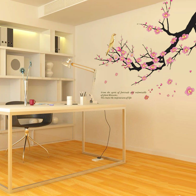 DIY зима сливовое дерево ветви любовь птицы настенные стикеры Наклейка на стену