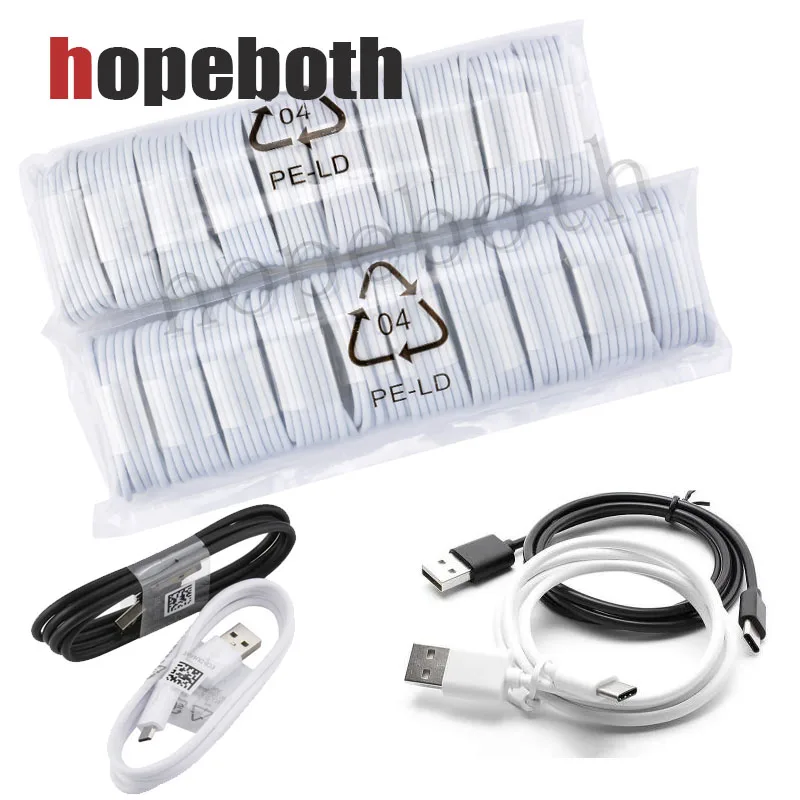 

100pcs/lot White Micro V8 &Type C USB Data Charger Cable Accessory Bundles 1M 3FT Charging Cable For Samsung S6 S7 Android Phone