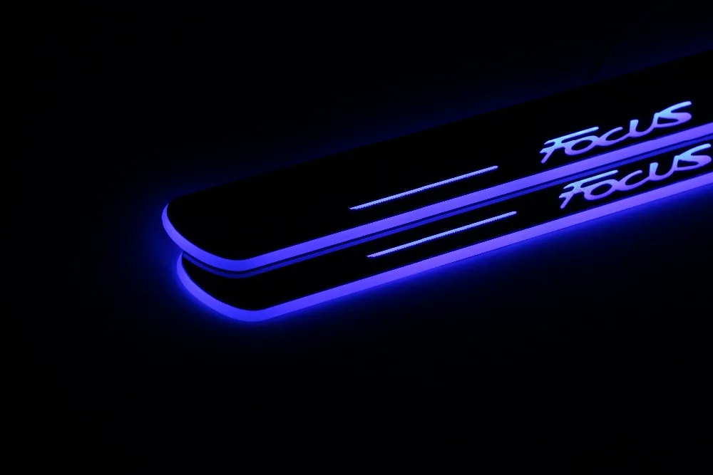 

WOOBEST Waterproof Ultrathin Acrylic LED front door sill for ford focus 2012-14, Led moving door scuff plate, Pathway light