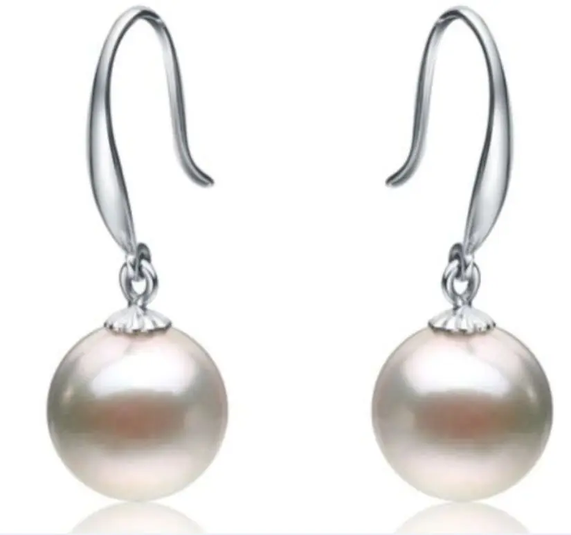 

Charming AAA 10-11MM natural south sea white pearl earring 925 SILVER