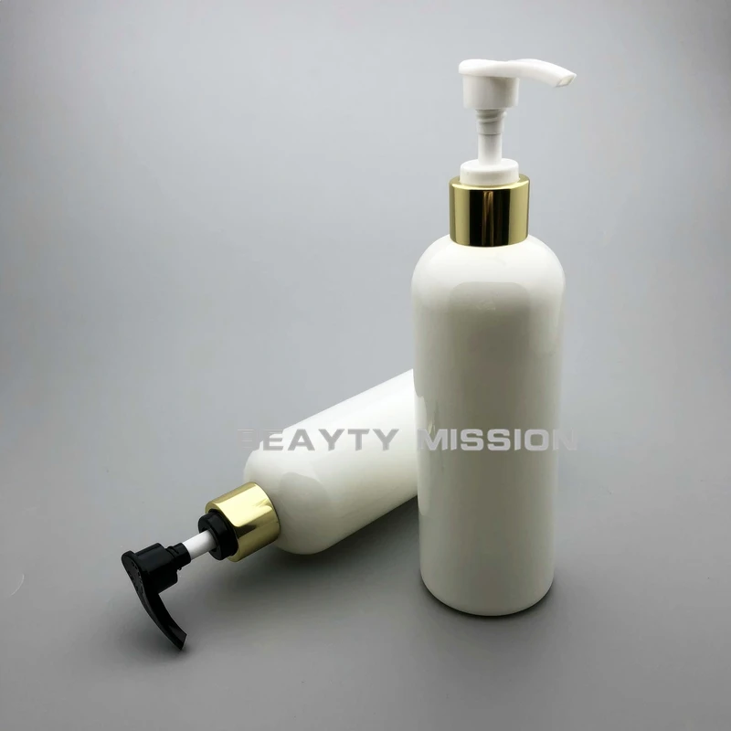 BEAUTY MISSION 300 мл 20 шт./лот Белый Золотой Ошейник насос для лосьона флакон шампуня