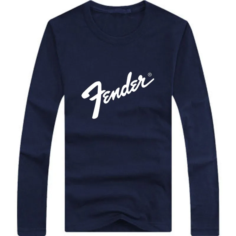 2016 Новая мода на Гитаре fender печать логотип футболка 100% хлопок O образным Вырезом С