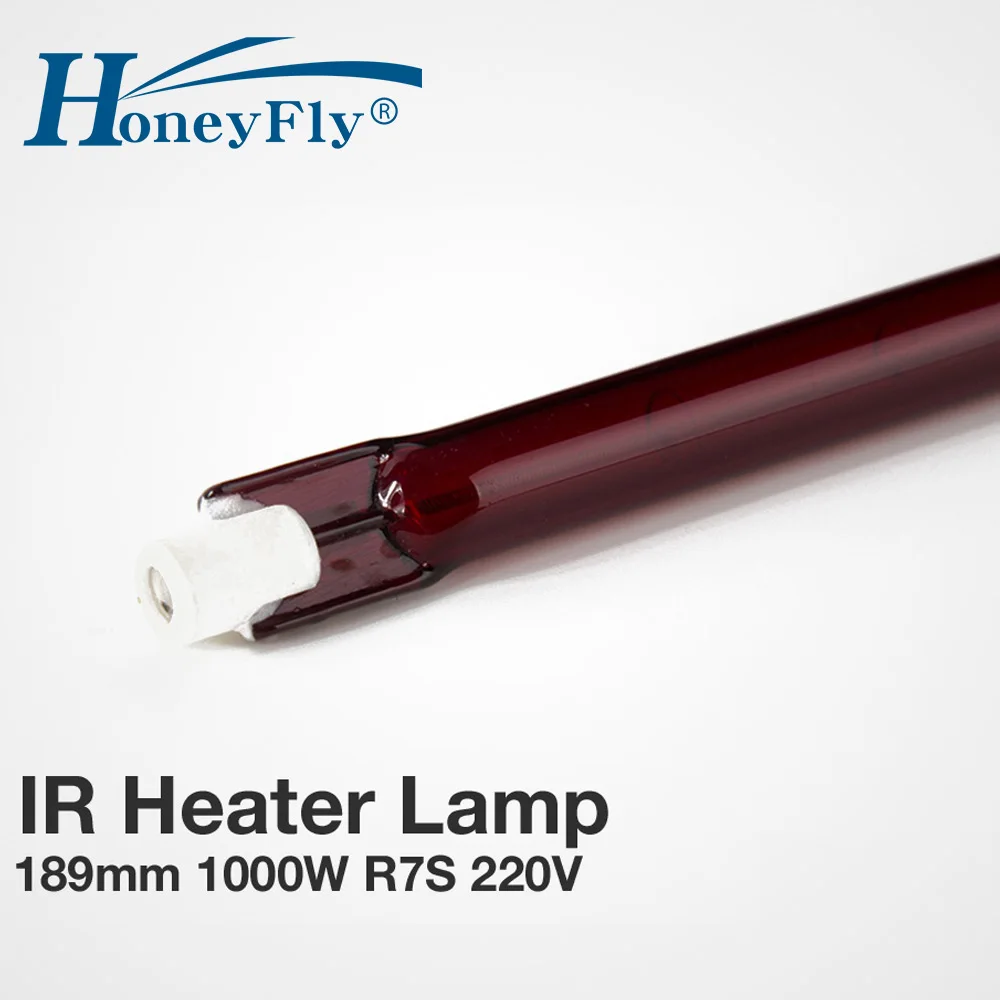 HoneyFly 5 шт. J189 220 В 1000 Вт инфракрасная галогенная лампа 189 мм R7S нагреватель трубки одна спираль для нагрева сушки кварцевая трубка стекло