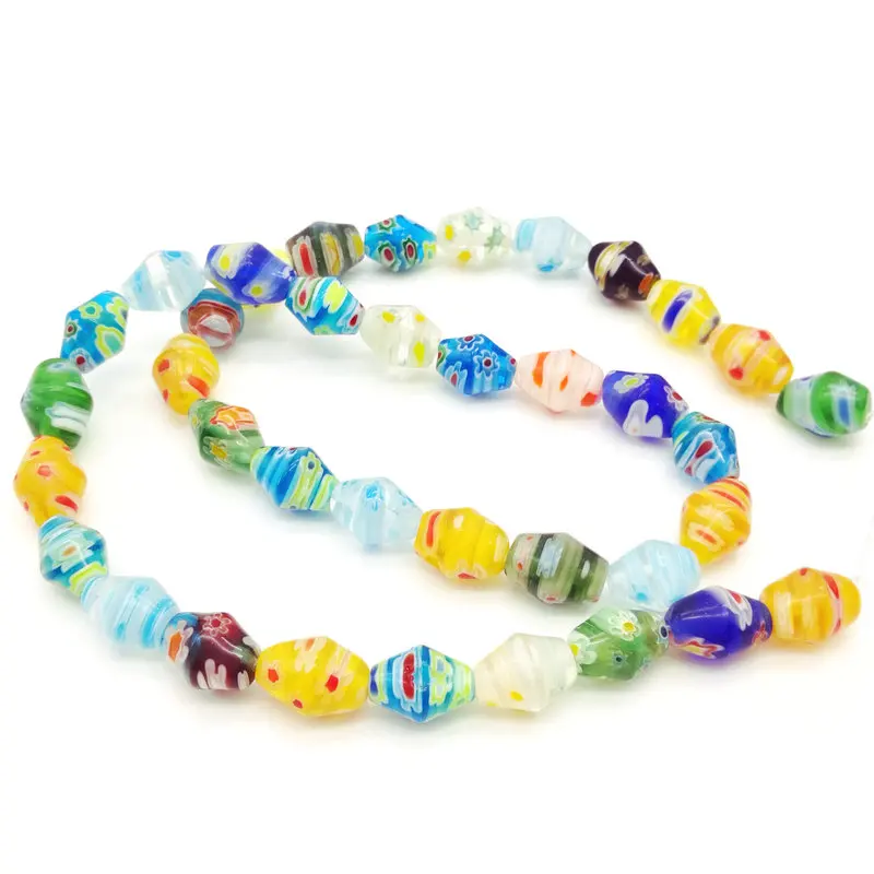 

5strand 10*8MM Prismatic Mixed Color Glass Beads DIY Jewelry Accessories Loose Thousand Flowers And Yellow