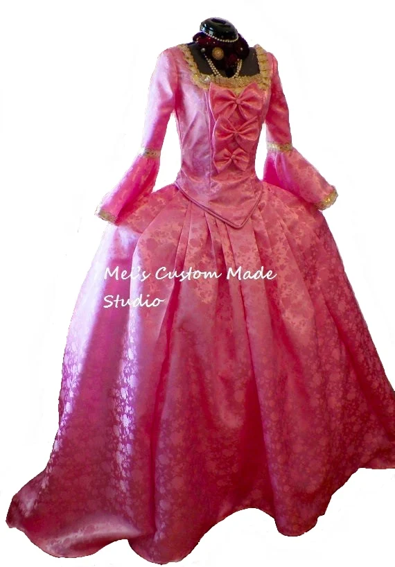

Custom Made Marie Antoinette French Colonial Beethoven Waltz Pink Masquerade Ball Venice Mardi Gras Panniers Dress Gown Costume
