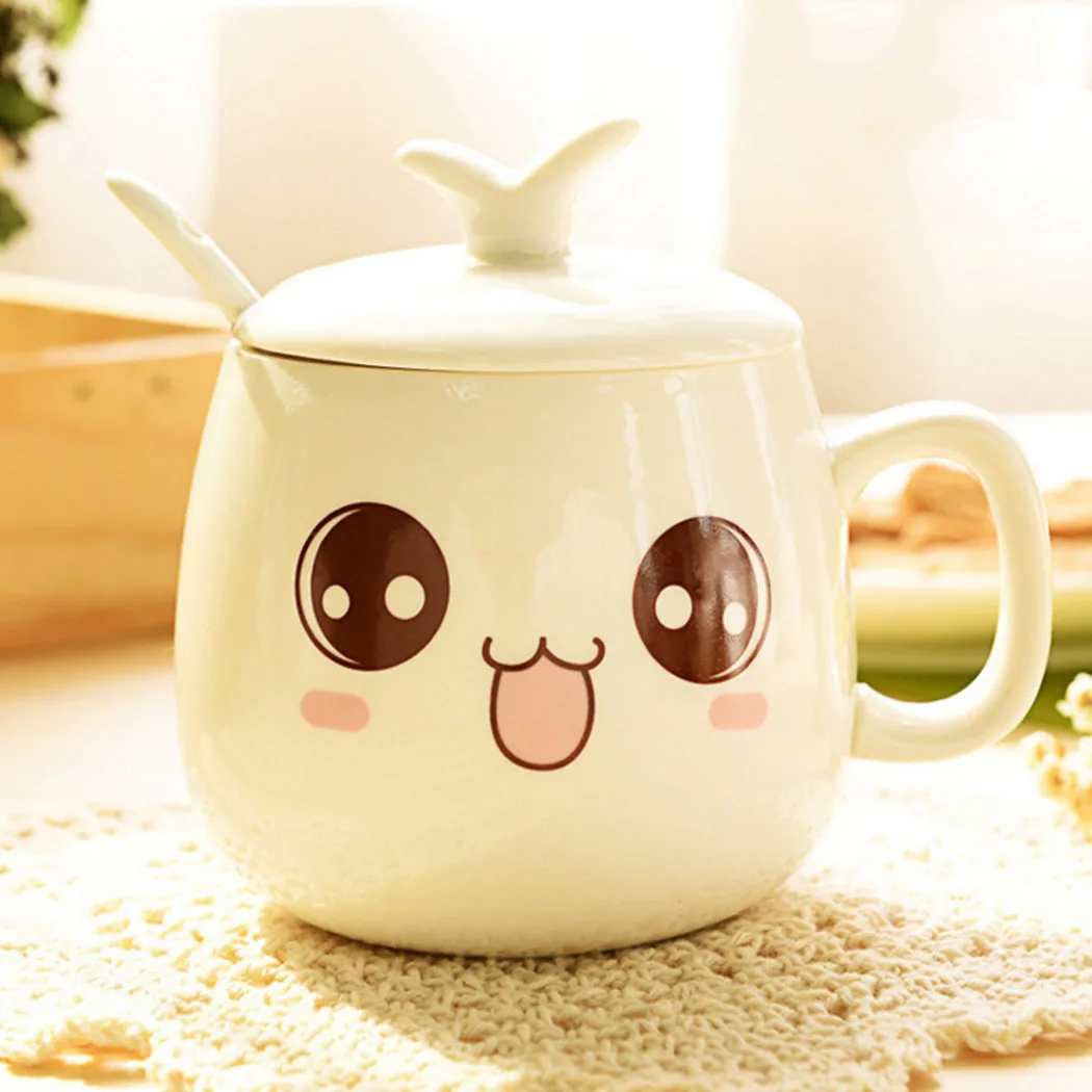 Креативная Милая керамическая кофейная кружка Emjio Kawaii фарфоровые кружки сок молоко посуда для напитков чашка для воды, кофе 320 мл уникальный подарок - Цвет: D