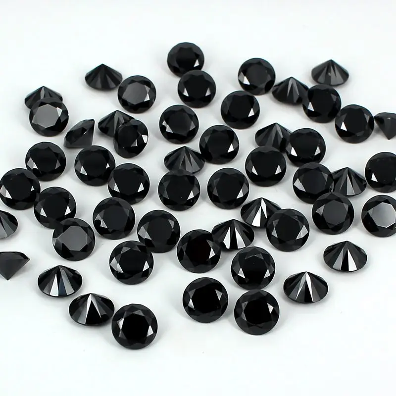 

Black Color Beauty Cubic Zirconia Stone Round Design 3D Nails Art Brooches Clothes DIY Decorations 4-18mm Supplies For Jewelry