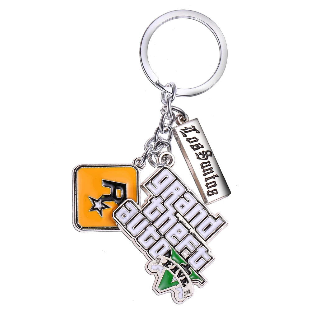 

MS JEWELS Movie and Game GTA5 Game Grand Theft Auto V Keychain Metal Key Rings For Gift Chaveiro Key chain