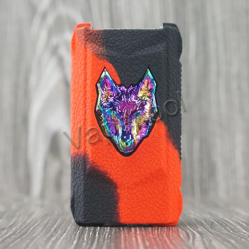Red Black Чехол с текстурой кожи для Snowwolf Mfeng Kit-силиконовый чехол с гелевым покрытием, подходит для Vape Sigelei Snowwolf MFENG 200W Box Mod - Цвет: Red Black
