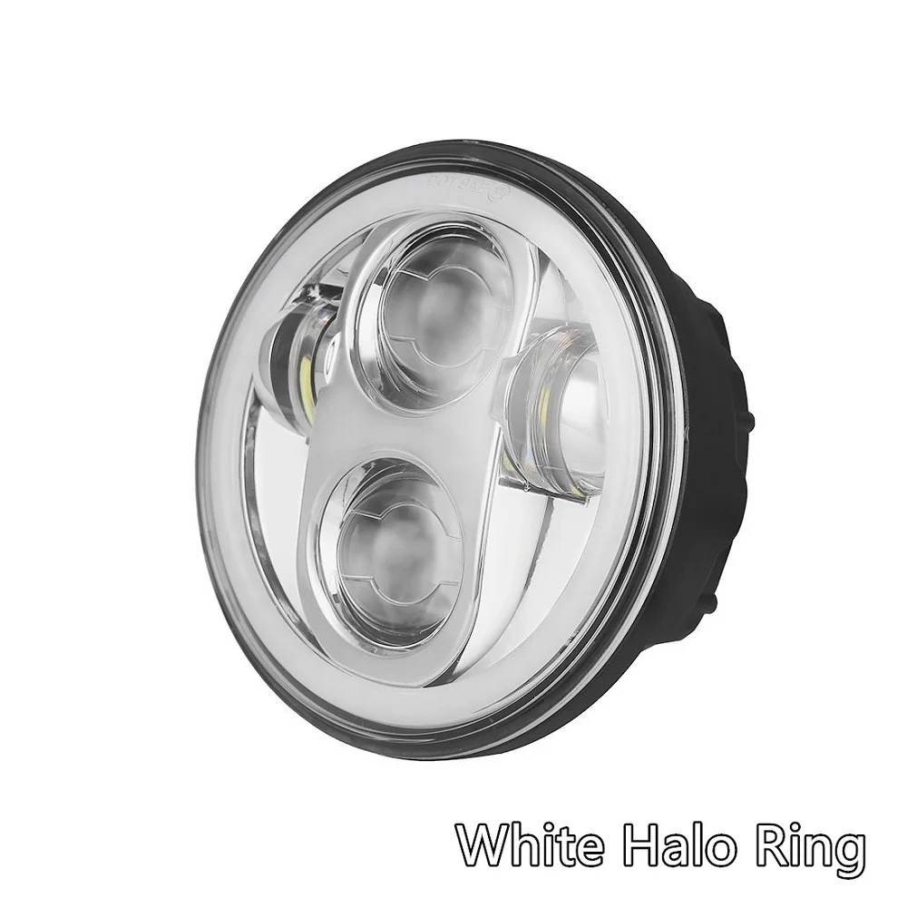 40W With Halo Фара мотоцикла 5 3/4 5,75 дюймов проектор фары Дневные ходовые огни для Yamaha, для кафе, для гоночного Подставка-поплавок для go для Honda мотоциклы 40 Вт 45 Вт 80 Вт - Цвет: 40W With Halo
