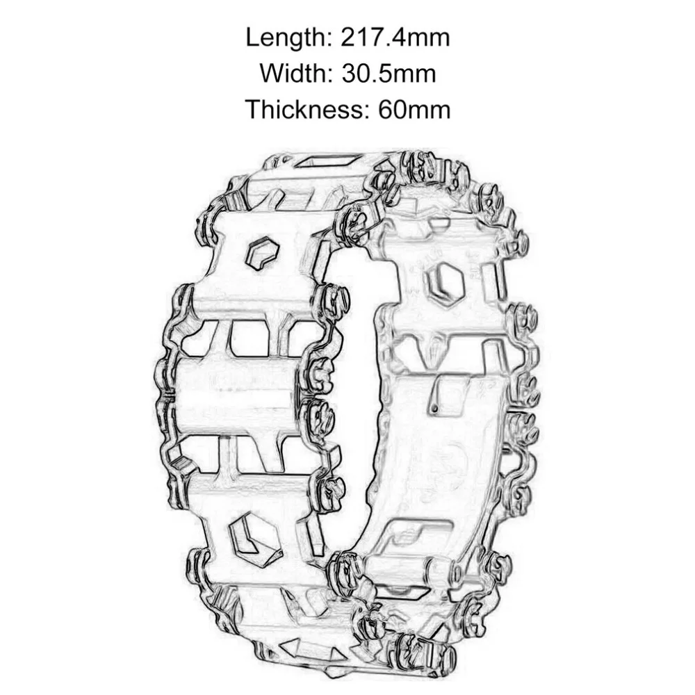 

Multifunctional Tread Bracelet Stainless Steel Outdoor Bolt Driver Kit Travel Wearable Tools Screwdriver Bracelets Bottle Opener