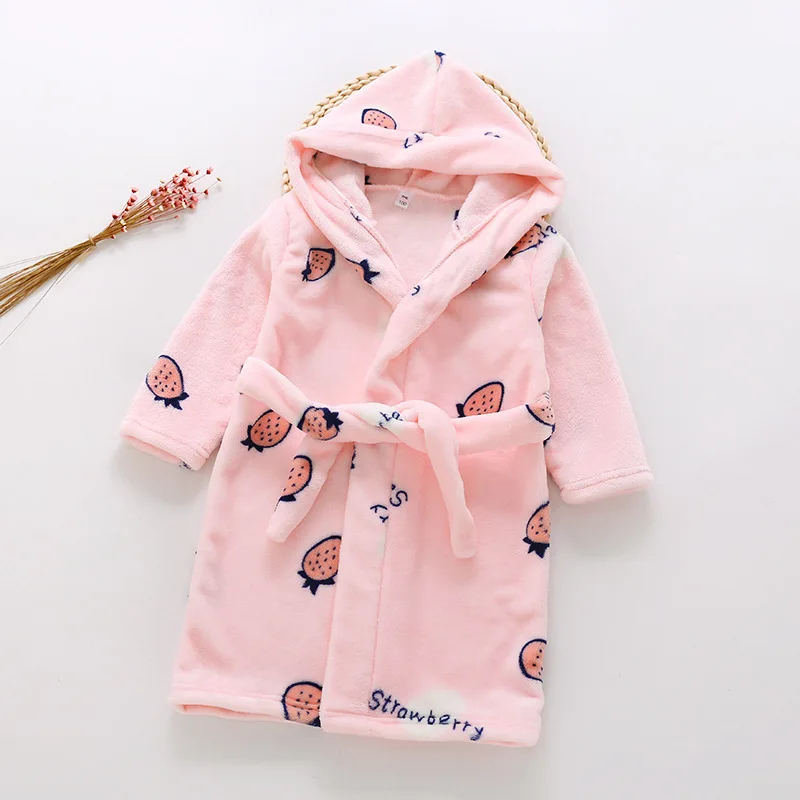 Y-03 Детские фланелевые банные пижамы для детей пижамы с животными из мультфильмов банный халат с капюшоном для маленьких мальчиков банный халат халаты для девочек детская одежда - Цвет: Y-03