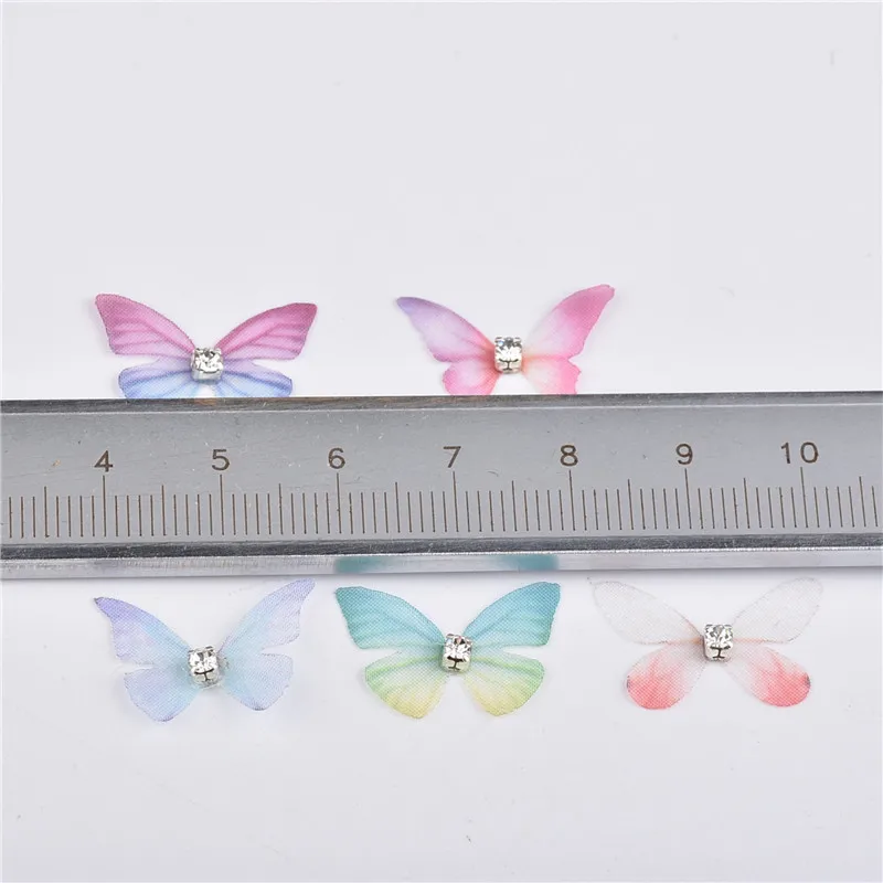 2cm 5pcs/bag 7colors Tulle Translucent Cloth Butterfly Wings Diy Earring Material Accessories Ladies Ear Clip | Украшения и