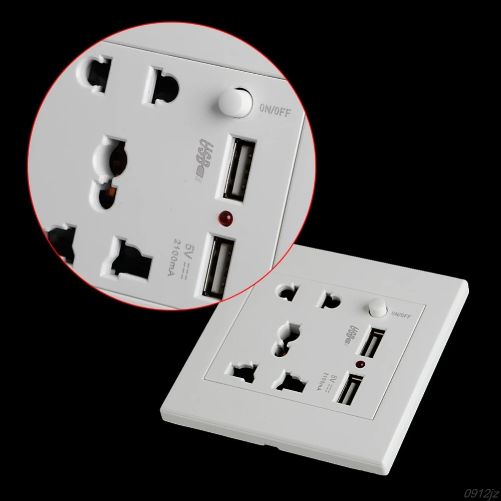 2.1A зарядное устройство с двумя USB-портами адаптер питания