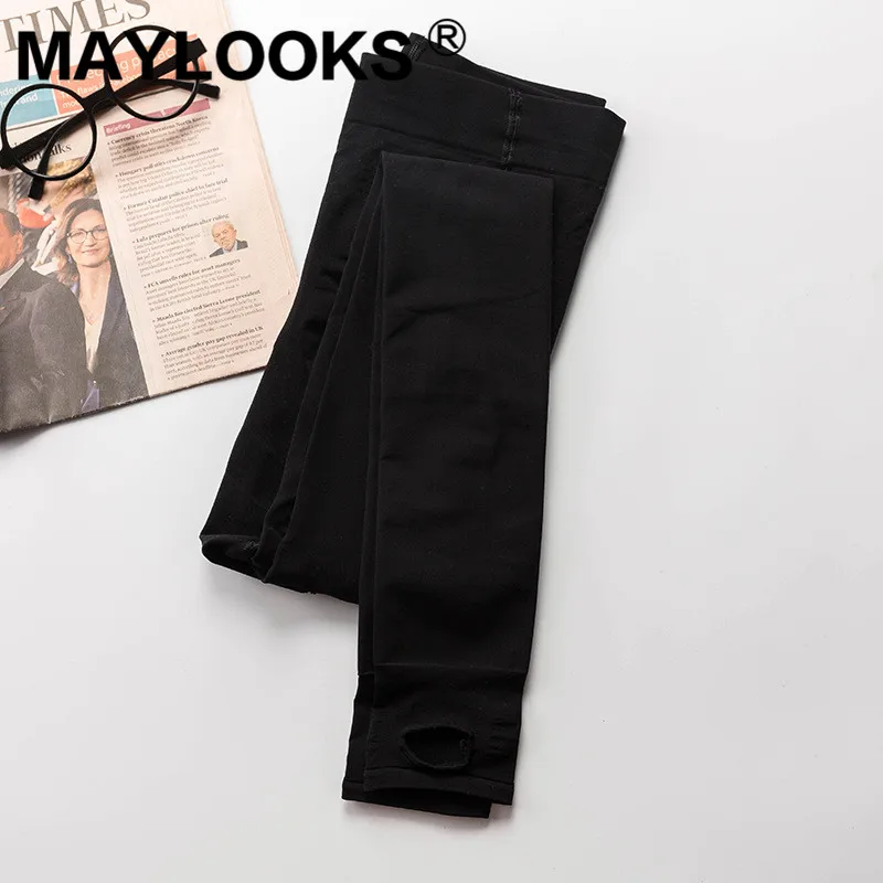 Maylooks 120 г нейлоновые цельные брюки с высокой эластичностью эластичные леггинсы