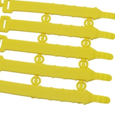 Yellow 50 шт. кольцо для ног для домашних животных, куриный перепелиный голубь, 5 цветов, кольцо для ног для домашних птиц, мягкое качественное ПВХ - Цвет: Yellow