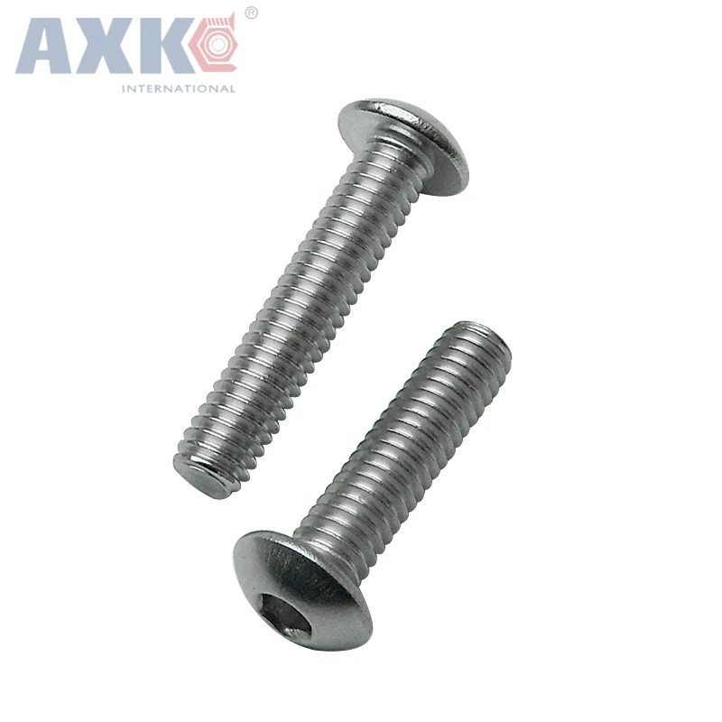 50Pc Stainless Steel Screws Hex Socket Round Head M3 Screw Bolt Furniture Fastener M3*4mm/5mm/10mm/12mm/14mm/16mm/20mm/30mm |