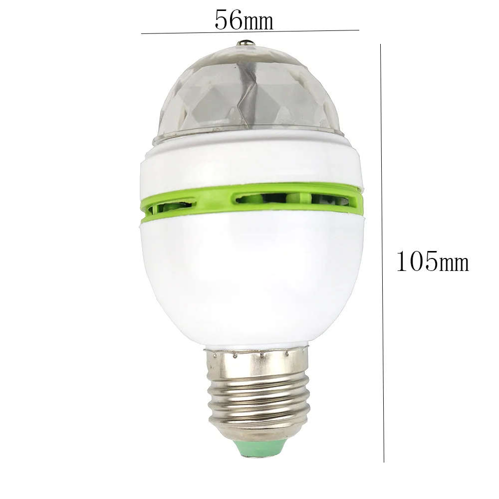 3 Вт RGB светодиодный светильник E27 B22 AC 110 V-220 V Авто вращающиеся светильники для сцены магический шар Светодиодная лампа для дома диско ди-джей вечерние танцевальные украшения 1 шт