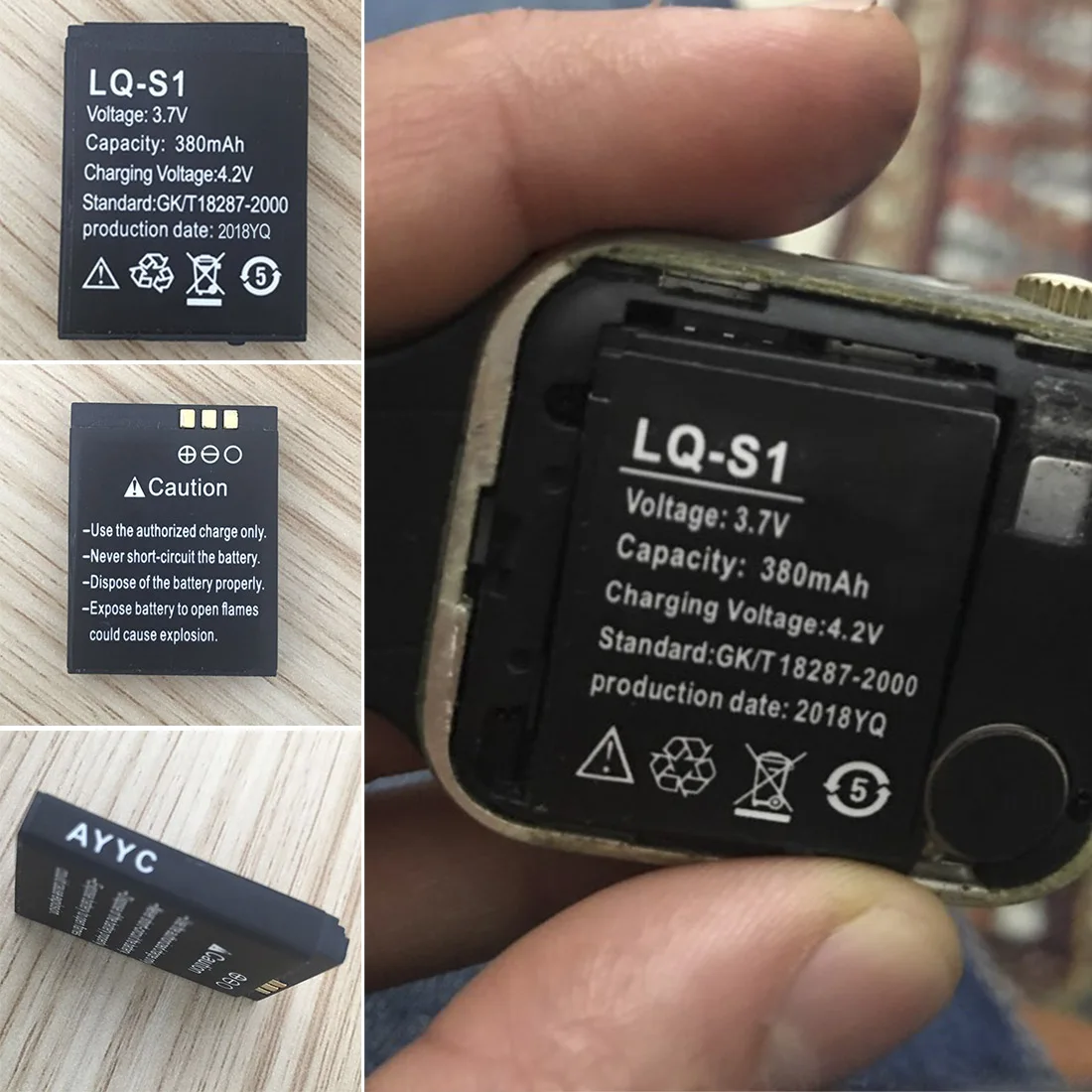 1 шт. Смарт часы Батарея LQ S1 3 7 V 380mAh литиевая полимерная аккумуляторная батарея
