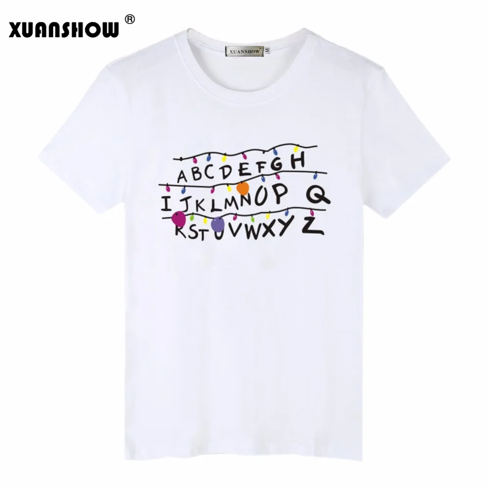 Женская футболка с круглым вырезом XUANSHOW летняя повседневная буквенным принтом и
