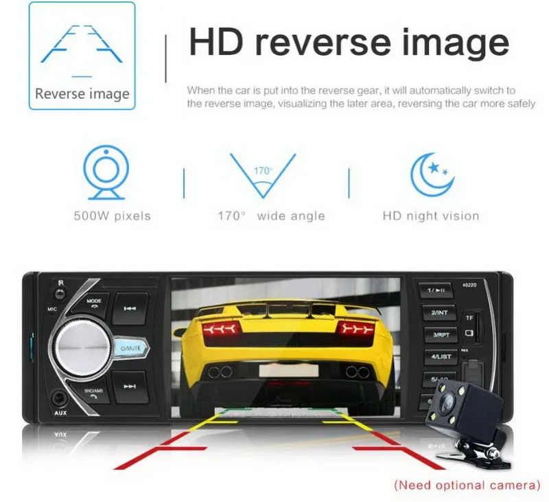 4,1 дюймов 1 din FM автомобильное радио-зеркальная связь Bluetooth стерео TF MP3 плеер AUX USB Радио-Кассетный проигрыватель Авто ленты