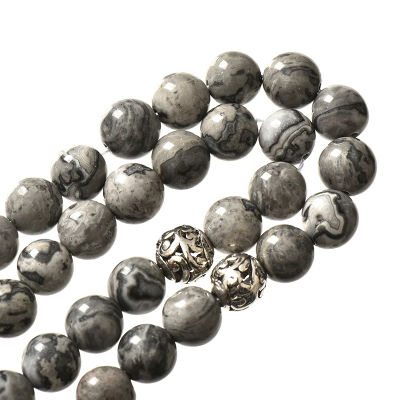 Natural Mapstone 8mm Prayer Beads Islamic Muslim Tasbih Allah Rosary Meditation Bead for Men Women jewelry 16inch F006 | Украшения и