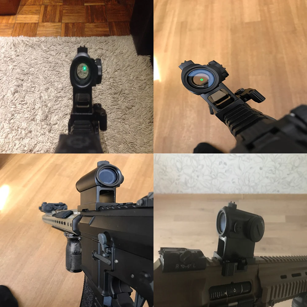 1X24 Мини Rifescope боковая иллюминация снайперская Красная Зеленая точка зрения с быстросъемным красным точечным креплением для охоты воздуха