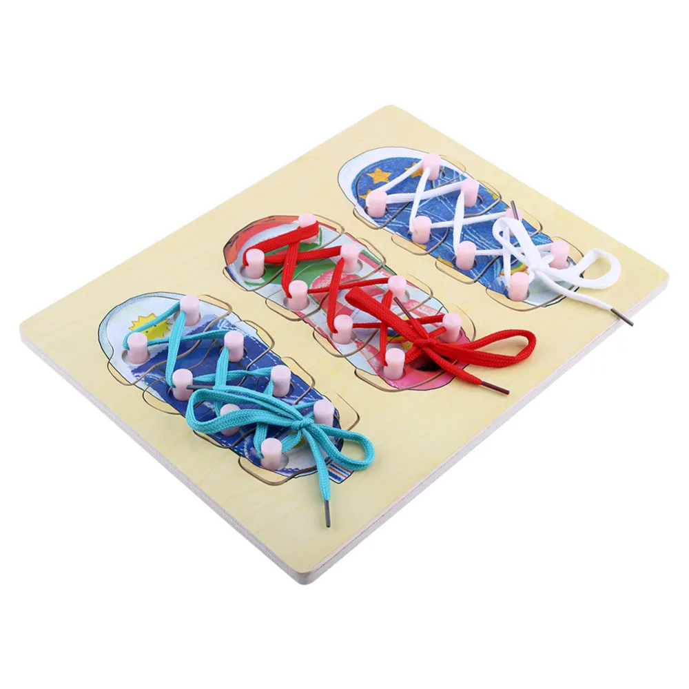 Детские игрушки деревянная игрушка для галстука шнуровка доска нарезания резьбы