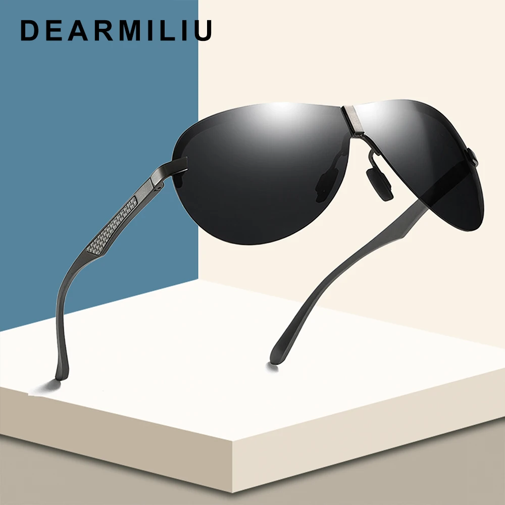 Мужские солнцезащитные очки без оправы DEARMILIU брендовые поляризованные новинка