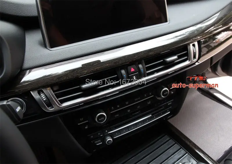 

Matt Chrome Dashboard Console AC Air Vent cover trim For BMW X5 F15 X6 F16 2015