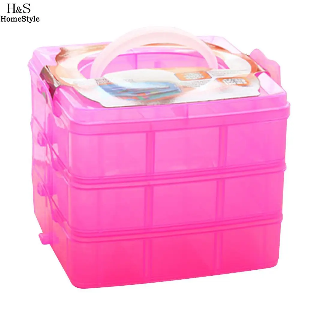 Box Removable Multi-Function 18-grid Storage Plastic 3-layer Desktop Buckle Small | Дом и сад