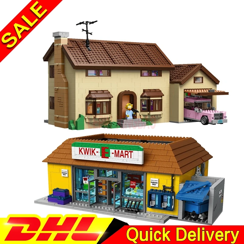 LP 16004 Симпсоны KWIK-E-MART+ 16005 Симпсоны Семья модель строительные блоки для детей игрушки Клон Lelyesing 71016 71006