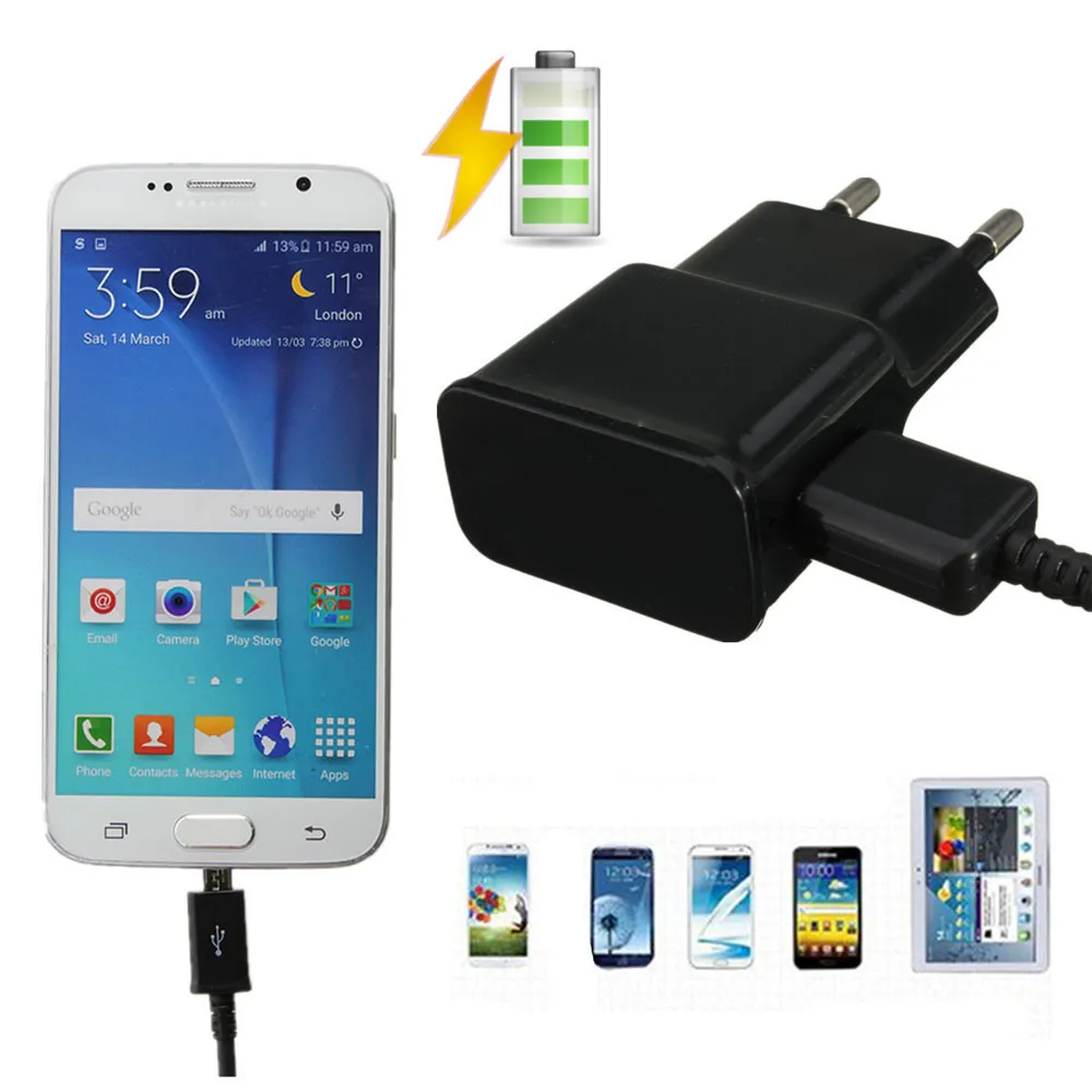 Микро USB кабель настенное зарядное устройство адаптер ЕС вилка для Samsung Galaxy S3 S4 S6