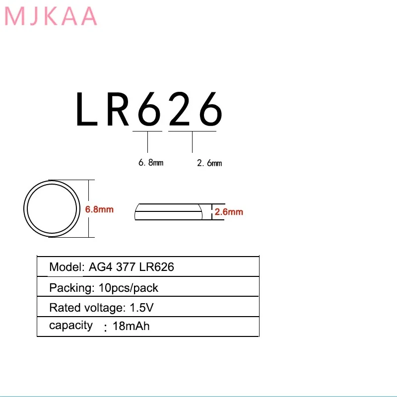 

10pcs/pack AG4 377A 377 LR626 SR626SW SR66 LR66 Button Cell Watch Coin Battery