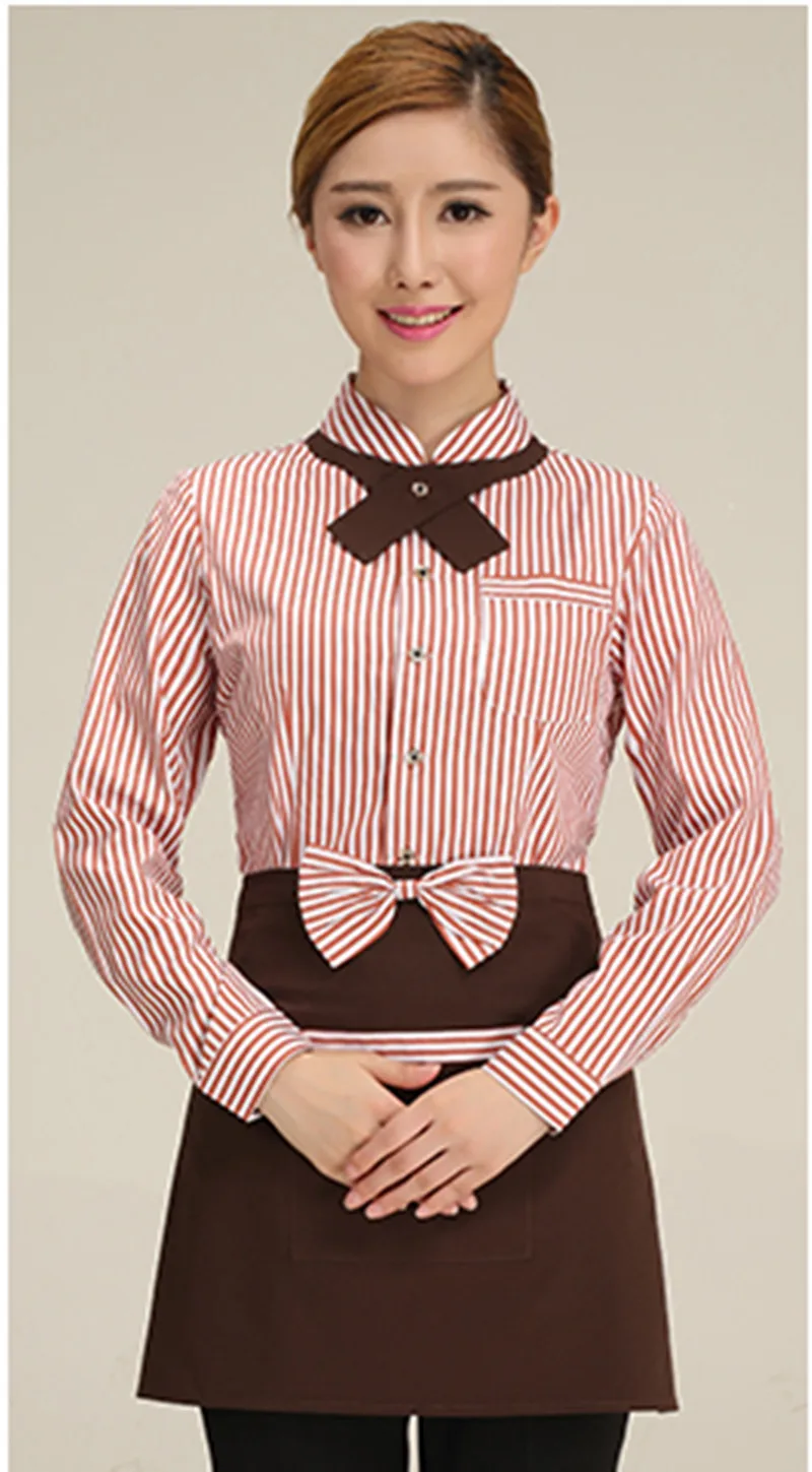 Летняя форма для женщин и мужчин одежда уборки с длинными рукавами ресторана