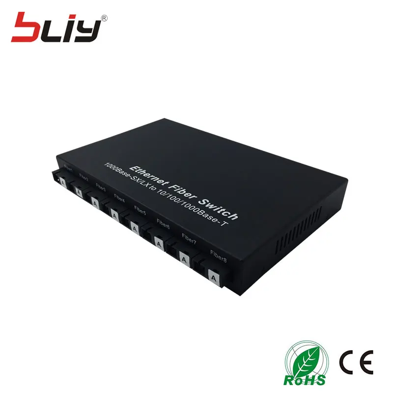 100% новый волоконно-оптический коммутатор 8 волокон 1 rj45 UTP гигабитный трансивер