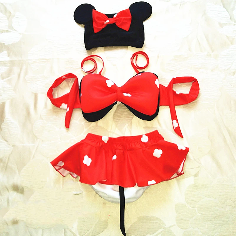 Детские купальники купальные трусы для девочек и мальчиков с Минни Цельный