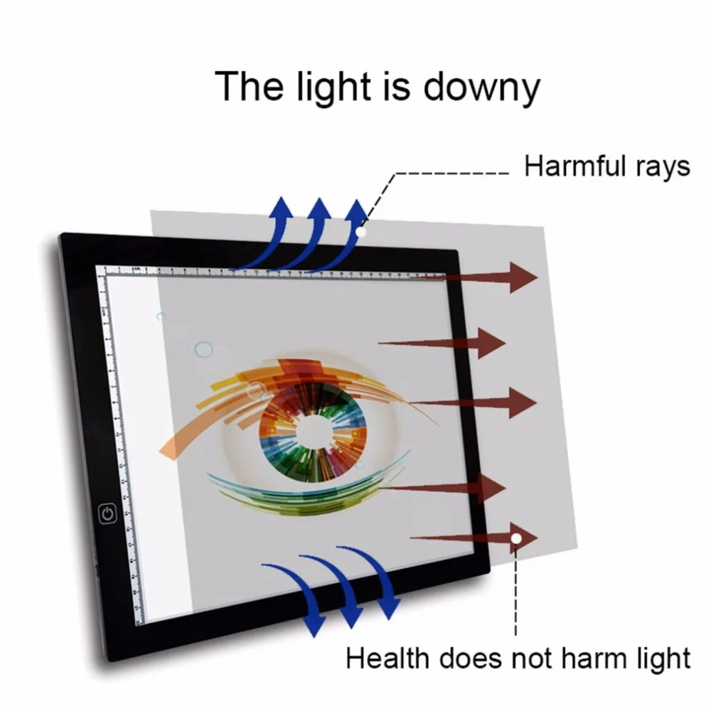 Портативный A3 светодио дный Light Pad коробка копию чертежа платы составление Графика Tablet Настольный коврик Панель коврик для копирования доска с Яркость Управление